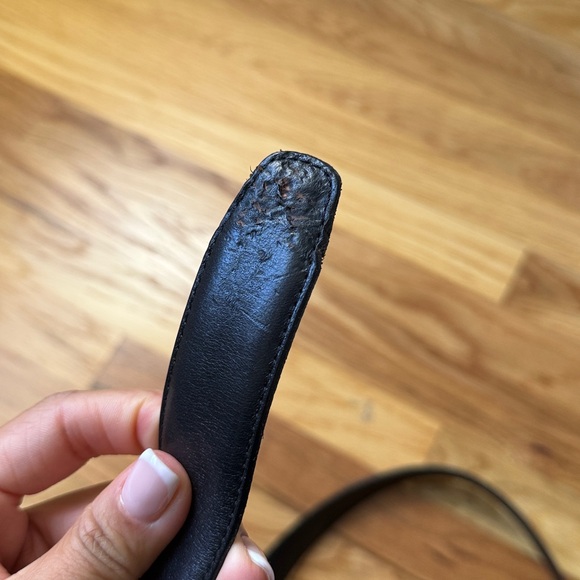 Aritzia Black Leather Belt with Gold Buckle (brass) - Picture 2 of 3